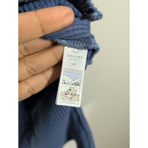 Blue Henley Women's Top - Picture 6 of 8